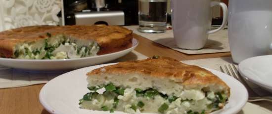 Pastel de gelatina con cebollino y huevo