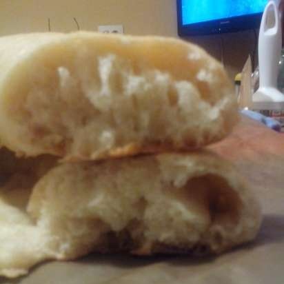 Jellied dough patties with canned fish and potatoes