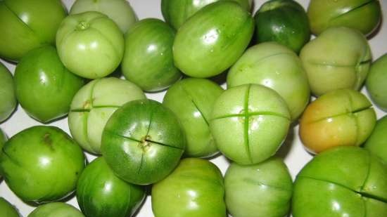 Tomates verdes para la flor de invierno