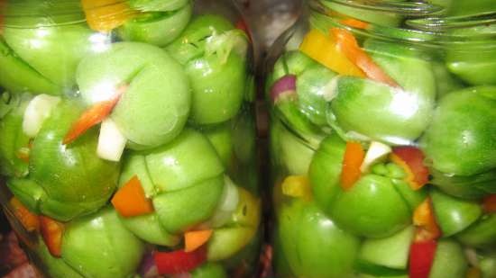 Tomates verdes para la flor de invierno