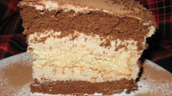 Chocolate-sesame cake na may halva cream