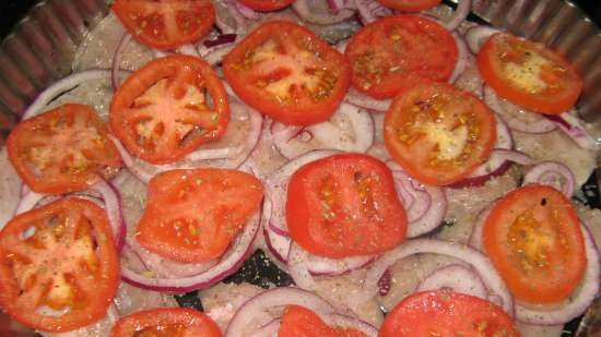 Kipfilet met groenten en kaas à la Frans vlees