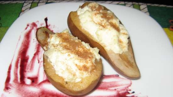 Pear baked with ricotta