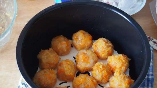 Chicken meatballs motley in a multicooker Brand