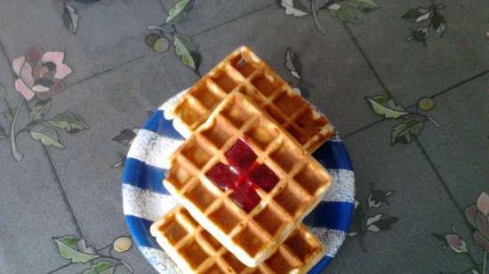 Wafels op Americano kefir