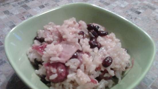 Arroz con salchichas y tocino en portugués (olla a presión multicocina Steba dd2 xl)