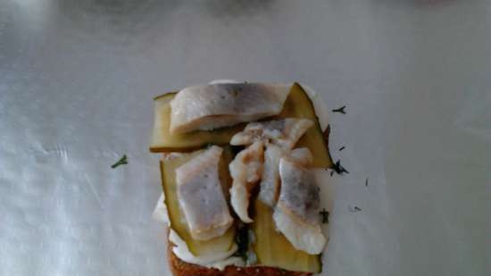 Russian style herring sandwich.