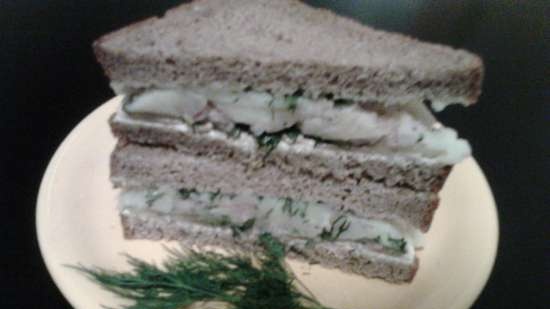 Russian style herring sandwich.