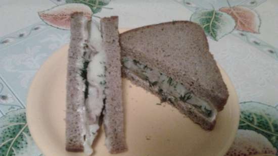 Russian style herring sandwich.