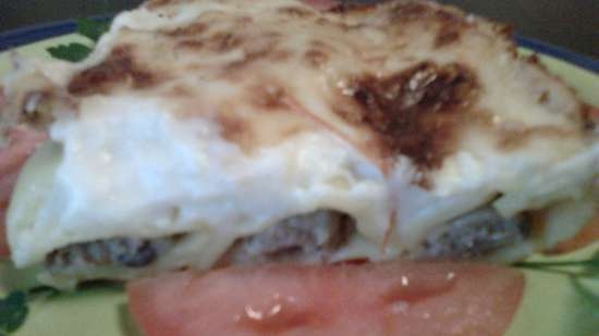 Canelones caseros con carne picada y setas