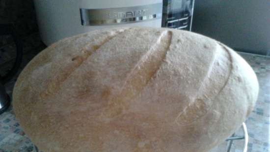 Wheat bread on ripe dough (self-leavening)