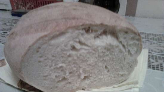 Wheat bread on ripe dough (self-leavening)