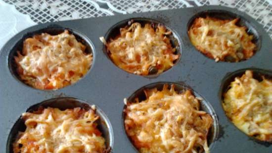 Fish mini-casseroles under a vegetable coat