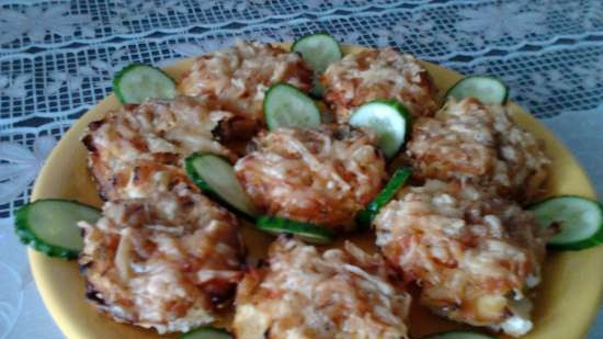 Fish mini-casseroles under a vegetable coat