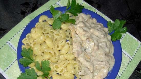 Swiss style beef stroganoff