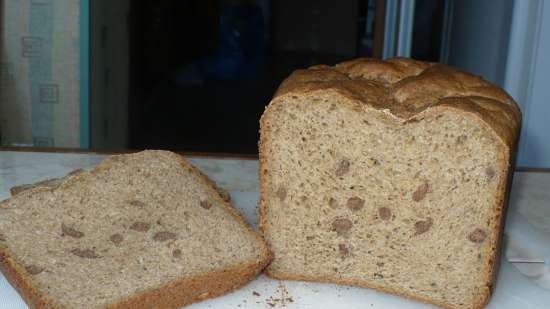 Pane con kennabushki (pane veloce di segale di grano su latte cotto fermentato con crusca croccante)