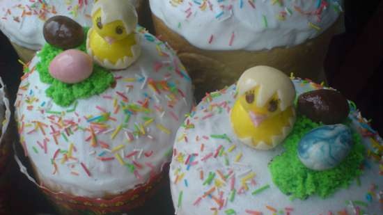 Examples of decorating Easter cakes and Easter