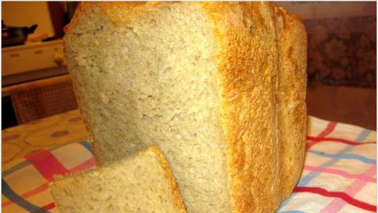 Pane con porridge di riso (farina d'avena, piselli) (macchina per il pane)