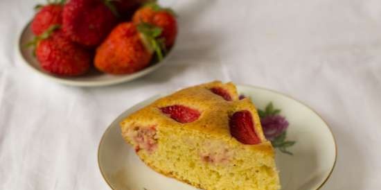 Pastel de fresas con harina de maíz