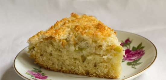 Torta al rabarbaro con glassa al cocco