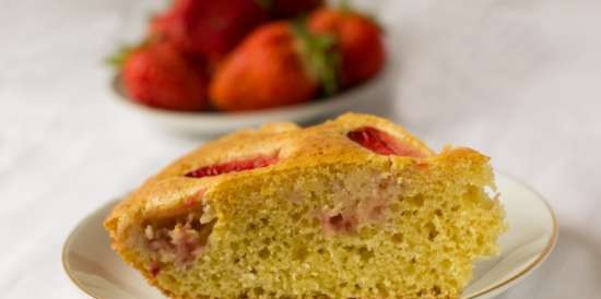 Pastel de fresas con harina de maíz