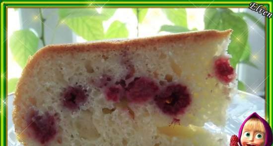 Curd cake na may mga raspberry (Brand 6050 pressure cooker)