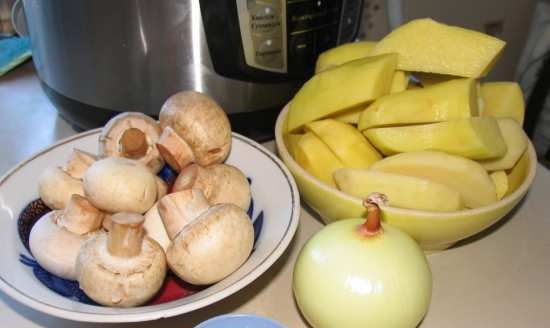 Aardappelen met champignons in de Comfort Fy 500 snelkookpan