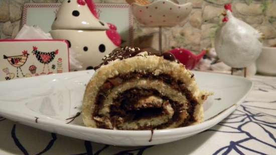 Walnut-apple roll in 10 minutes