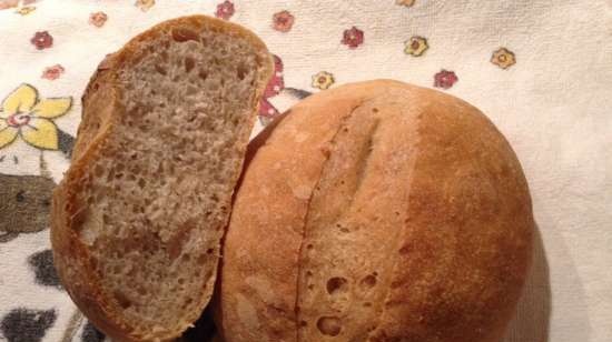 Rustiek brood op deeg volgens Kalvel (oven)