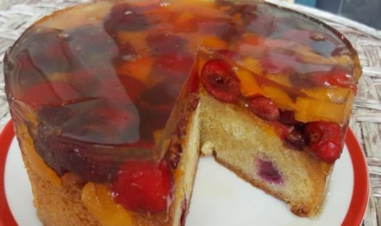 Pastel de cereza y mermelada