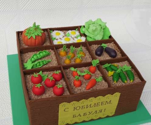 City. Garden. Country house. Vegetable garden (cakes)