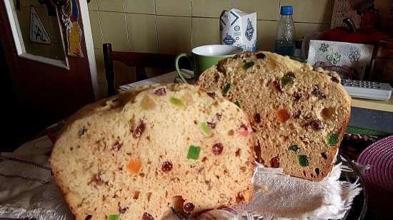 Kulich Koninklijke spelbreker in een broodbakmachine