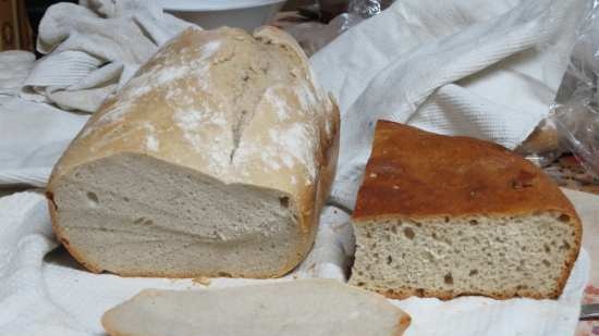 Pane grigio chiaro a lievitazione naturale semplice nella macchina per il pane Bork-X800