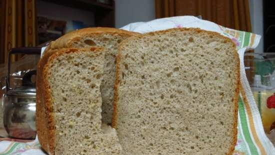 Baryatinsky wheat-buckwheat sourdough bread in a Bork-X800 bread maker