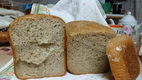 Baryatinsky wheat-buckwheat sourdough bread in a Bork-X800 bread maker