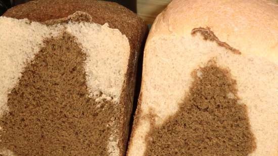 Bread Day and night or pseudo Borodinsky whole grain bread with flax flour and malt