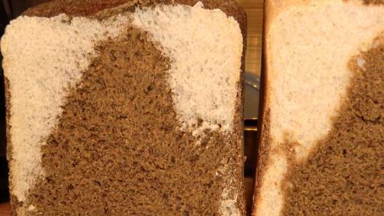 Bread Day and night or pseudo Borodinsky whole grain bread with flax flour and malt