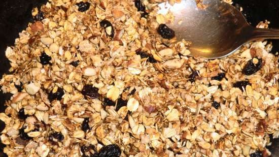 Muesli de fresa Buenos días. Erdbeermuesli Guten morgen.