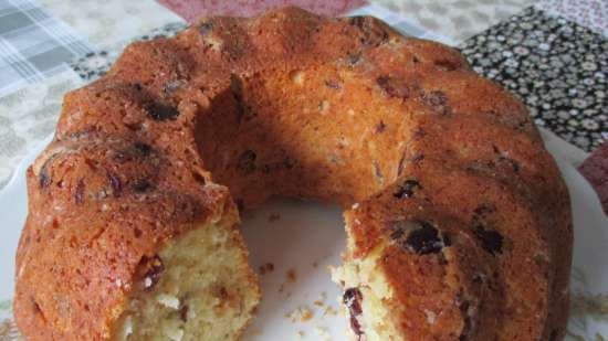 Curd cake na may cranberry / raisins / marmalade ... sa isang gumagawa ng tinapay