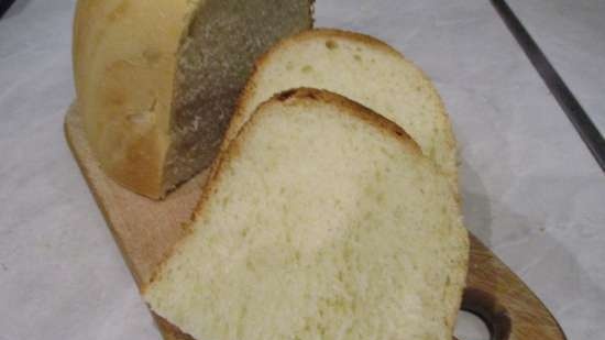 Wheat bread with sour cream and whey in a bread maker