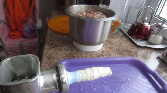 Machanka from Belarus. Step 1: Homemade sausage for machanka