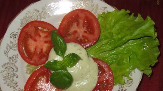 Antipasto di pomodoro con crema di feta