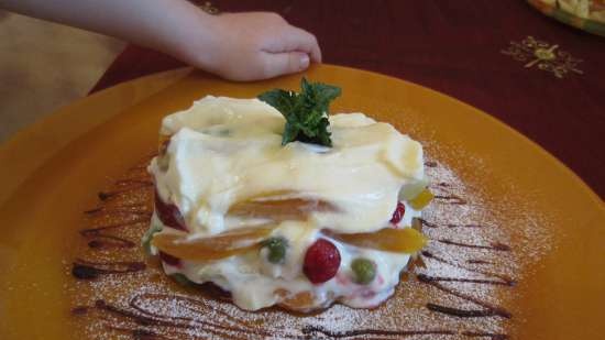 Dessert di frutta e bacche Costruiamo una casa insieme - cibo estivo per bambini