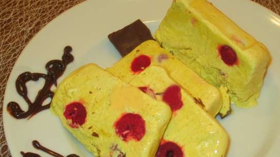 Semifreddo "Pittige mango met kersen en chocolade"