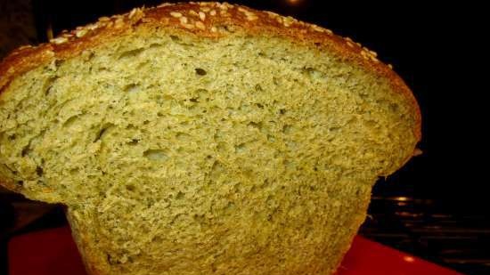 Bread Green peas with spinach and pea flour