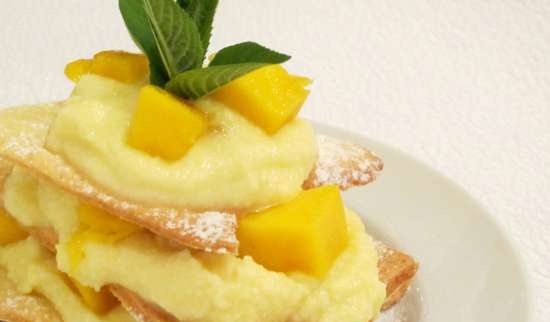 Millefuil con mango e lemon curd