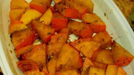 Spicy dried persimmon with rice and rosemary (side dish or main dish)