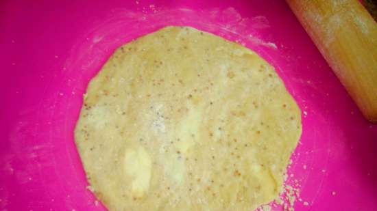 Dough with French mustard and honey for tortillas with different fillings (gas a la pizza maker)