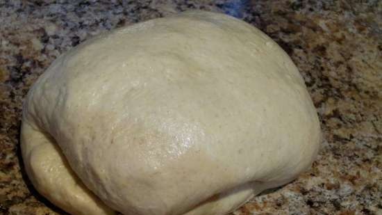 Three-flour bread with chicory on mixed dough with old dough (oven)