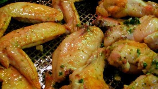 Chicken wings in a spicy crust with sesame seeds